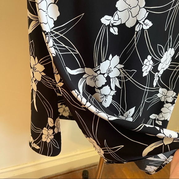 Vintage Black and White Floral Midi Skirt - Picture 5 of 6